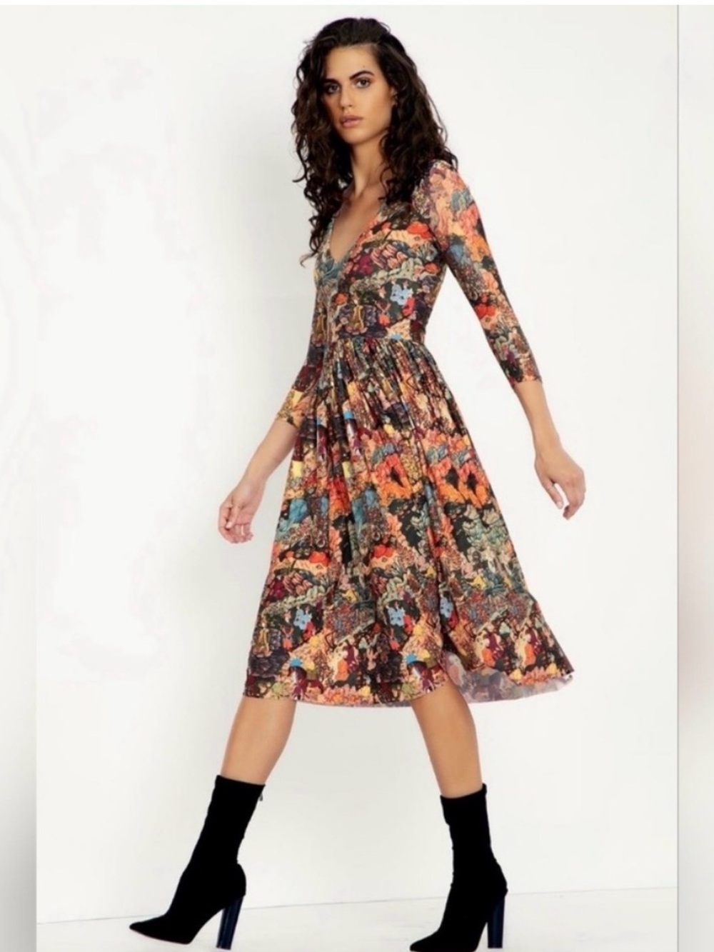 Blackmilk Sultan Humayan and His Brother in Nature 3/4 Sleeve Dress